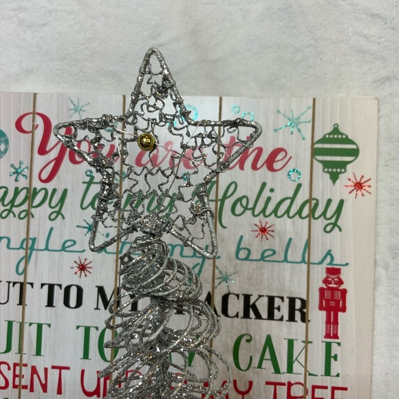 Holiday Christmas Tree Silver Swirls with gold ball and Star - Picture 3 of 4